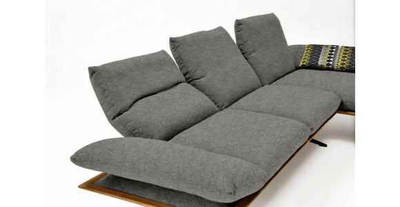 ECKSOFA in Flachgewebe Grau  - Schwarz/Grau, Design, Holz/Textil (314/159cm) - Dieter Knoll