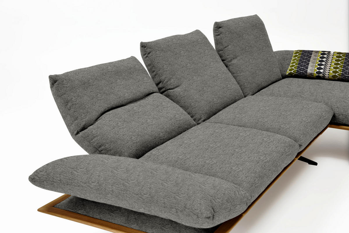 ECKSOFA in Flachgewebe Grau  314/159 cm  - Schwarz/Grau, Design, Holz/Textil (314/159cm) - Dieter Knoll