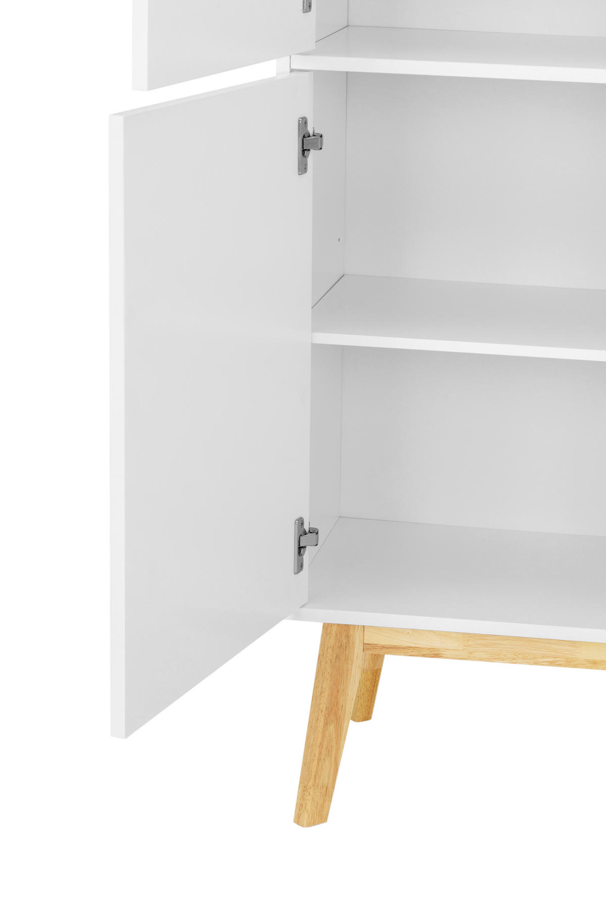 VYSOKÁ KOMODA, kaučukové dřevo, bílá, 100/149/40 cm - bílá/přírodní barvy, Design, dřevo/kompozitní dřevo (100/149/40cm) - MID.YOU