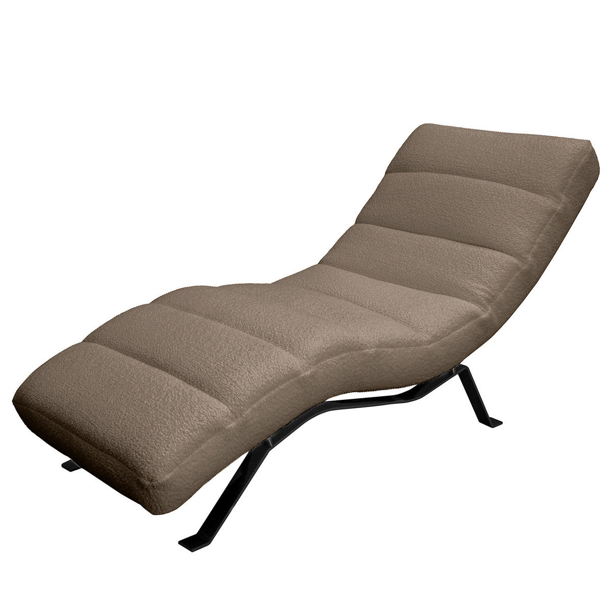 RELAXLIEGE in Bouclé Braun  - Schwarz/Braun, Design, Textil/Metall (65/65-95/171cm) - Livetastic