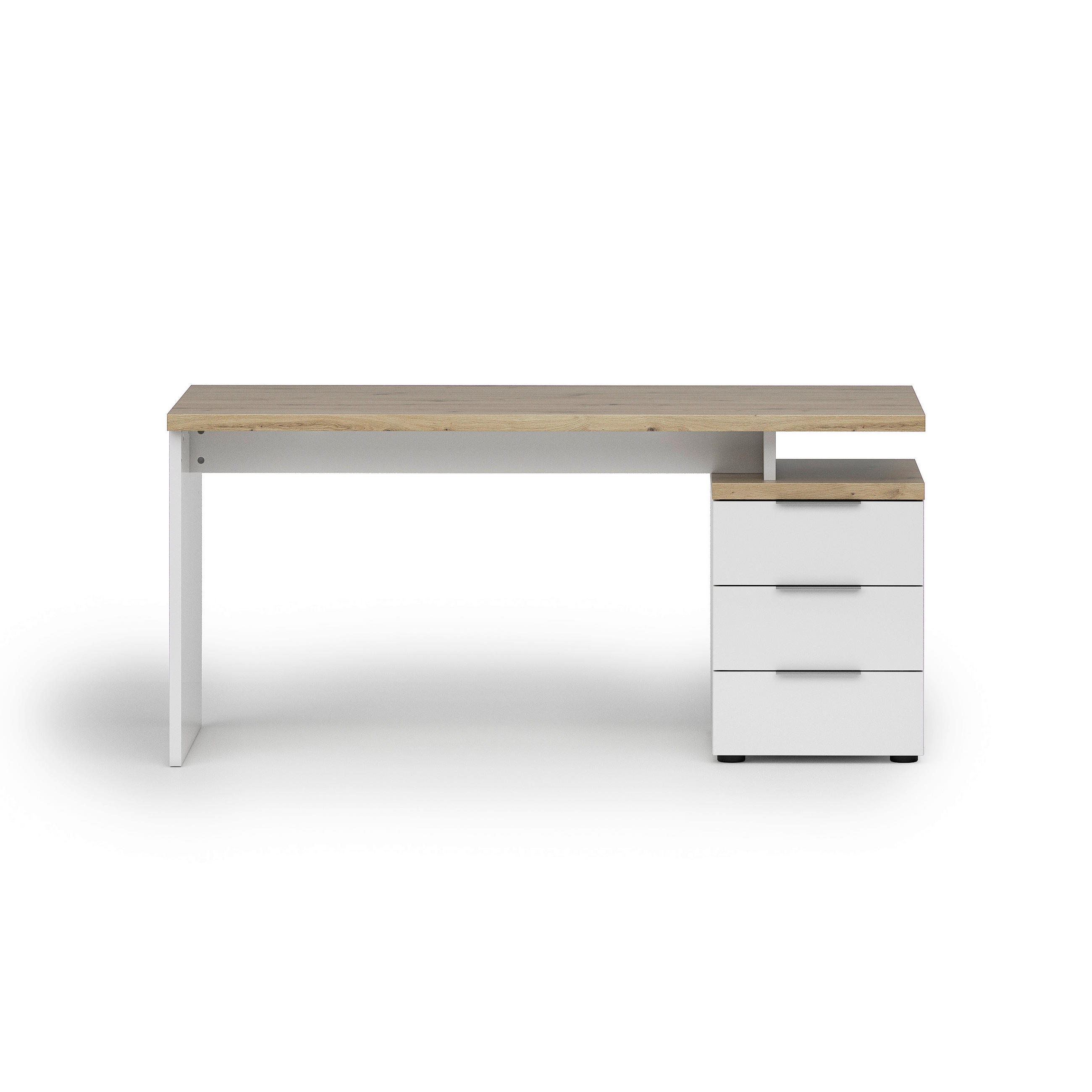 PISAĆI STOL  bijela, boje hrasta  drvni materijal  - bijela/boje hrasta, Design, drvni materijal (160/75/75cm)