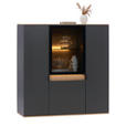 HIGHBOARD  in 130,5/134,6/42 cm  - Eichefarben/Anthrazit, Design, Glas/Holz (130,5/134,6/42cm) - Dieter Knoll