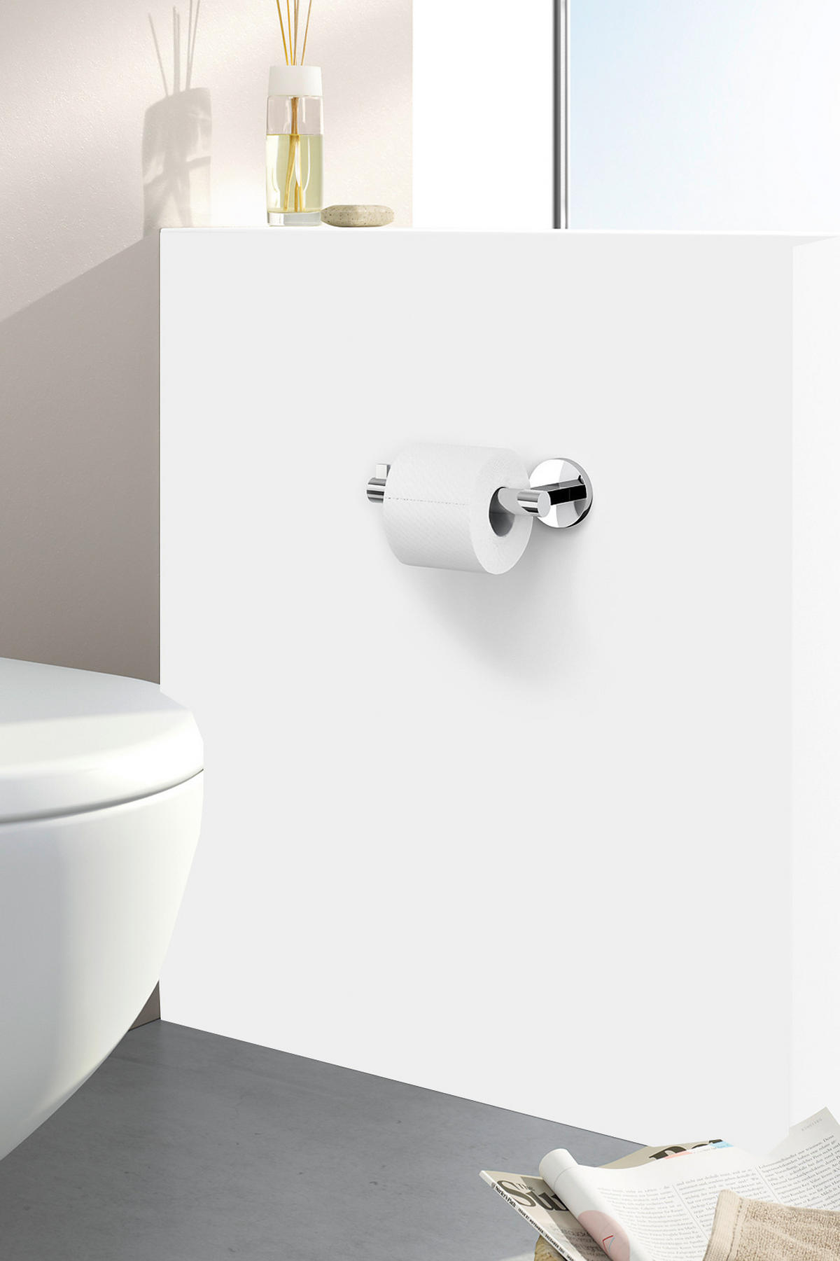 TOILETTENPAPIERHALTER - Edelstahlfarben, Basics, Metall (17.5/6/9.1cm) - Zack