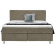 BOXSPRINGBETT 180/200 cm  in Hellbraun  - Chromfarben/Hellbraun, KONVENTIONELL, Kunststoff/Textil (180/200cm) - Voleo