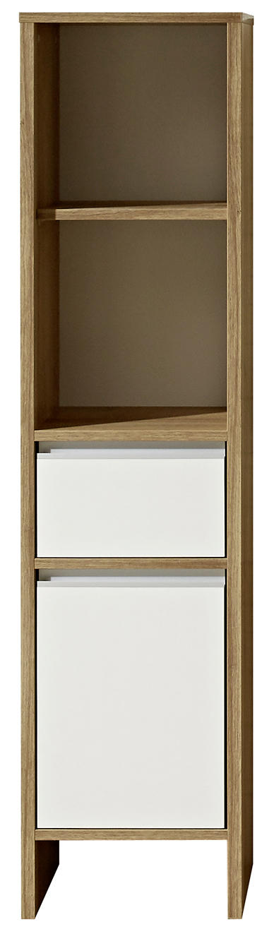 Thumbnail - Xora Midischrank, Weiß, Eiche, Holzwerkstoff, 1 Fächer, 1 Schubladen, 33x136x28 cm, Made in Germany, Beimöbel erhältlich...