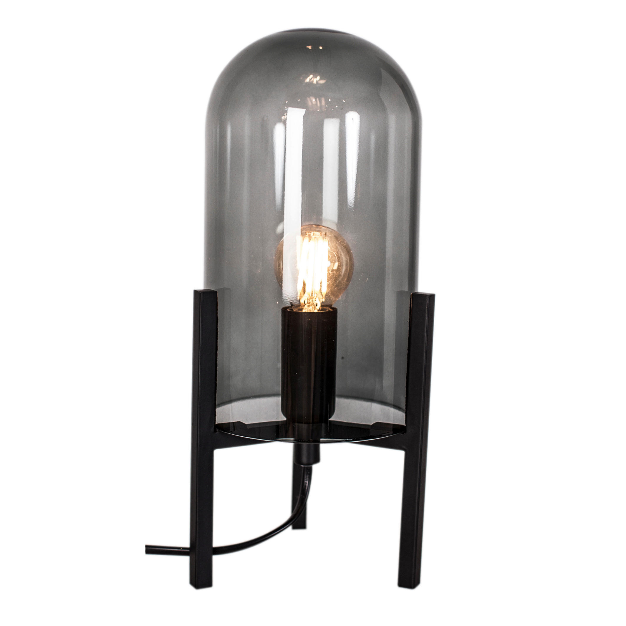 TISCHLEUCHTE 14/30 cm   - Schwarz/Grau, Design, Glas/Metall (14/30cm) - By Rydéns