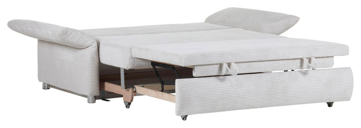 BÄDDSOFFA i manchester cremefärgad  - kromfärg/cremefärgad, Design, textil/plast (176/81/98cm) - MID.YOU
