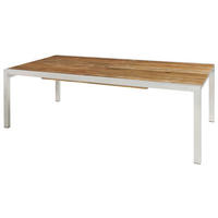 GARTENTISCH 220/340/75/100 cm Holz, Metall  - Edelstahlfarben/Teakfarben, Modern, Holz/Metall (220/340/75/100cm) - Zebra 