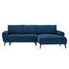 ECKSOFA in Webstoff Blau  - Blau/Schwarz, Design, Textil/Metall (272/170cm) - Welnova
