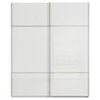 SCHWEBETÜRENSCHRANK  in Weiß  - Chromfarben/Weiß, KONVENTIONELL, Glas/Holzwerkstoff (181/223/67cm) - Novel