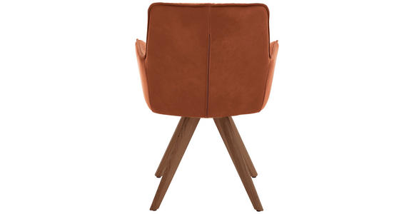 ARMLEHNSTUHL in Holz, Leder Nussbaumfarben, Cognac  - Cognac/Nussbaumfarben, Design, Leder/Holz (59/89/63cm) - Dieter Knoll