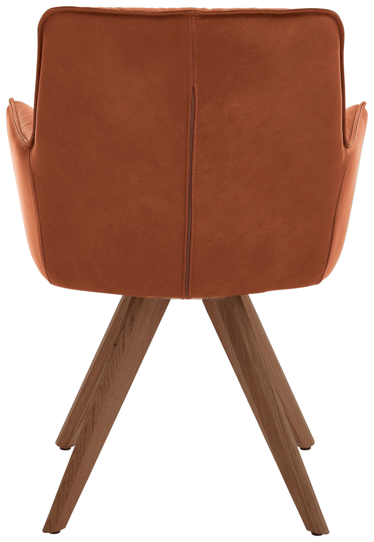 ARMLEHNSTUHL  in Echtleder pigmentiert  - Cognac/Nussbaumfarben, Design, Leder/Holz (59/89/63cm) - Dieter Knoll