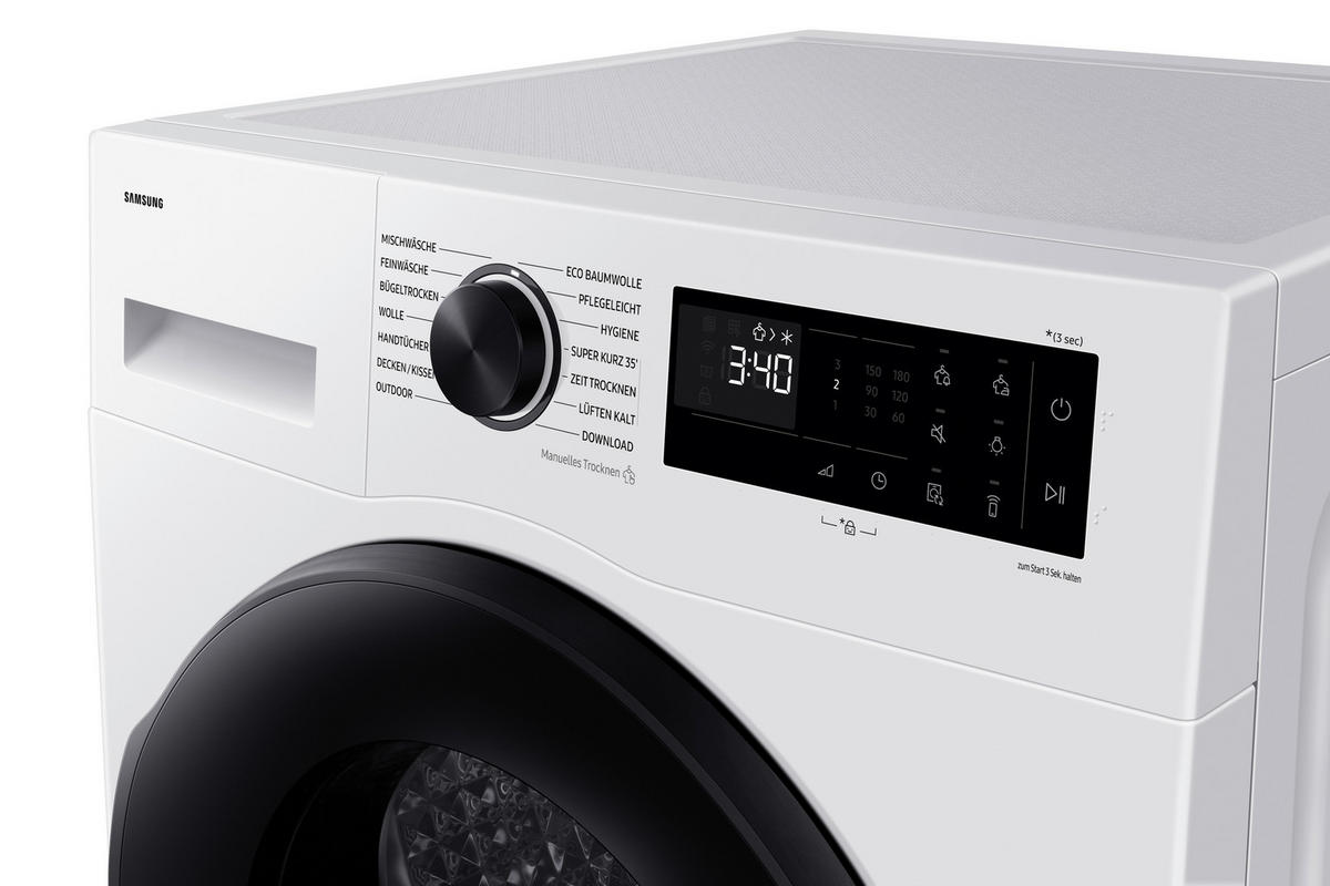 WÄRMEPUMPENTROCKNER DV90DG52A0AEEG  - Weiß, Basics, Glas/Kunststoff (60/85/65cm) - Samsung