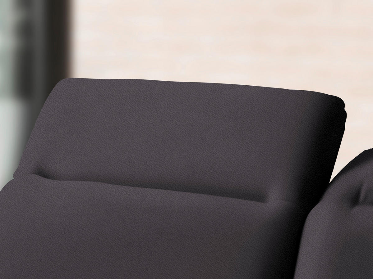 ECKSOFA in Flachgewebe Dunkelgrau  - Dunkelgrau/Schwarz, Design, Textil/Metall (180/289cm) - Stylife