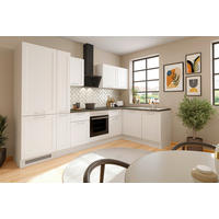 ECKKÜCHE 310/175 cm  in Weiß  - Chromfarben/Anthrazit, Design, Holzwerkstoff/Metall (310/175cm) - MID.YOU