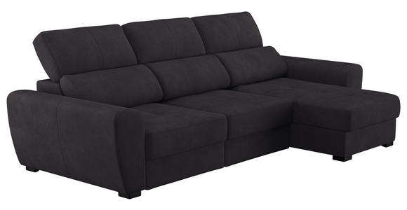 ECKSOFA in Mikrofaser Schwarz  - Schwarz, KONVENTIONELL, Kunststoff/Textil (285/177cm) - Carryhome