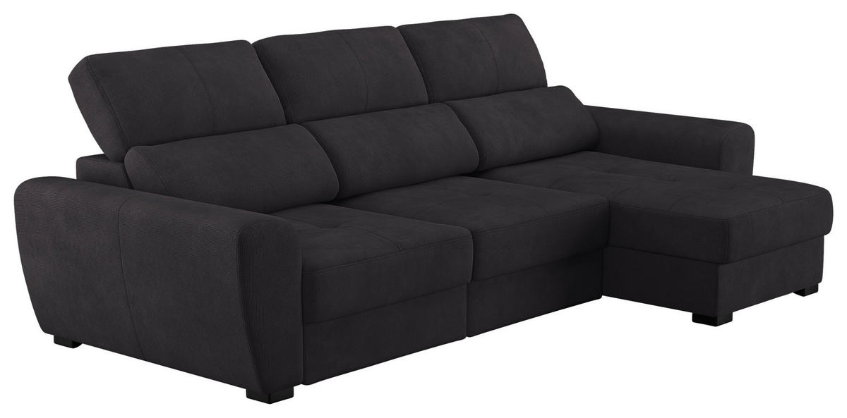 Freisteller von Carryhome ECKSOFA Schwarz Mikrofaser.
