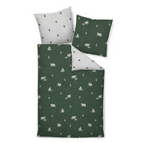 BETTWÄSCHE Biber 155/220 cm  - Dunkelgrün, Design, Textil (155/220cm) - Janine