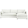ECKSOFA in Flachgewebe, Bouclé Weiss  - Weiss/Schwarz, Trend, Textil/Metall (295/165cm) - Livetastic