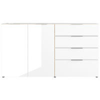 SIDEBOARD  in 184/102/42 cm  - Chromfarben/Eichefarben, KONVENTIONELL, Glas/Holzwerkstoff (184/102/42cm) - Germania