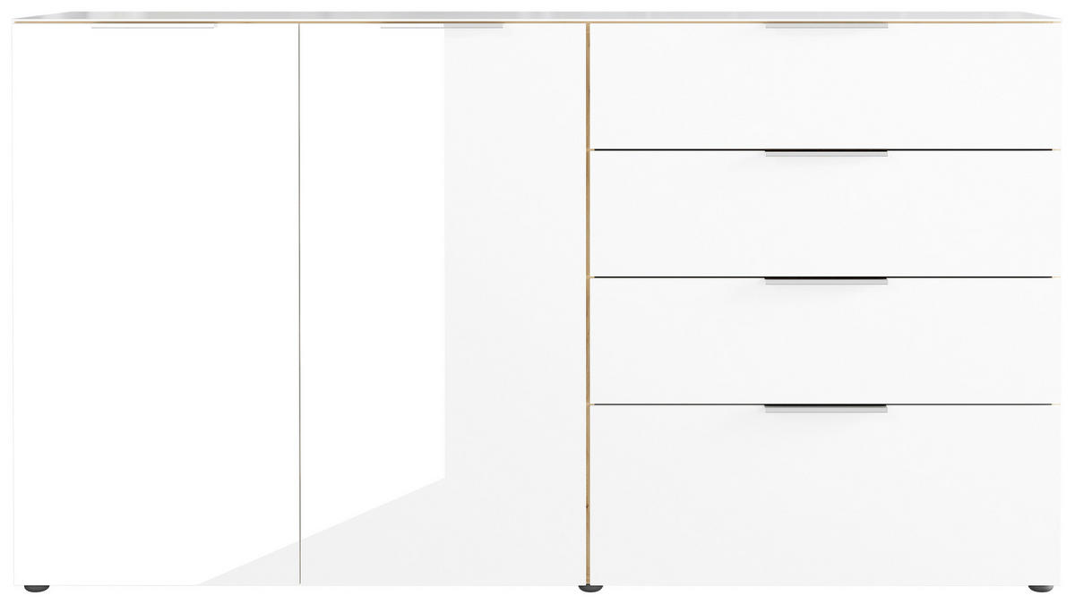 SIDEBOARD  in 184/102/42 cm  - Chromfarben/Eichefarben, KONVENTIONELL, Glas/Holzwerkstoff (184/102/42cm) - Germania