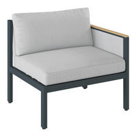 LOUNGEENDTEIL 83,5/73/76 cm Teakholz massiv Aluminium  - Anthrazit/Grau, Design, Holz/Textil (83,5/73/76cm) - Dieter Knoll