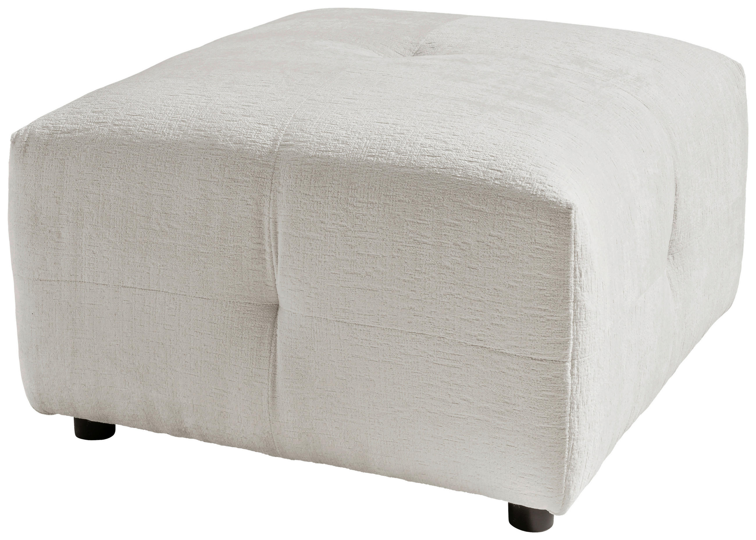 HOCKER in Textil Weiss  - Weiss/Schwarz, Design, Kunststoff/Textil (72/44/72cm) - Livetastic