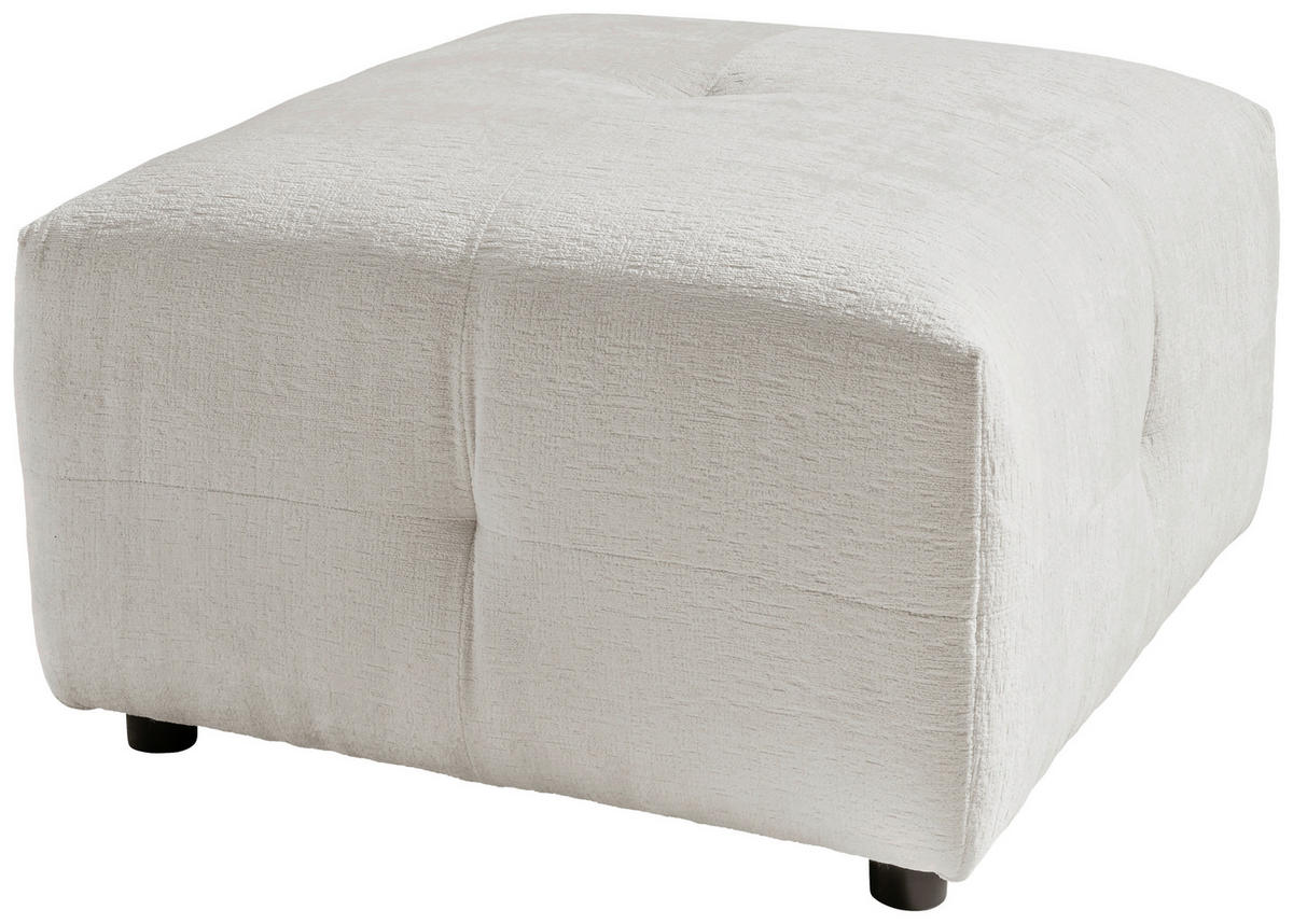 HOCKER in Textil Weiss  - Weiss/Schwarz, Design, Kunststoff/Textil (72/44/72cm) - Livetastic