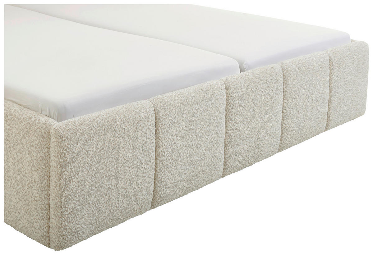 POLSTERBETT 180/200 cm  in Creme  - Creme/Schwarz, Design, Holz/Textil (180/200cm) - Xora