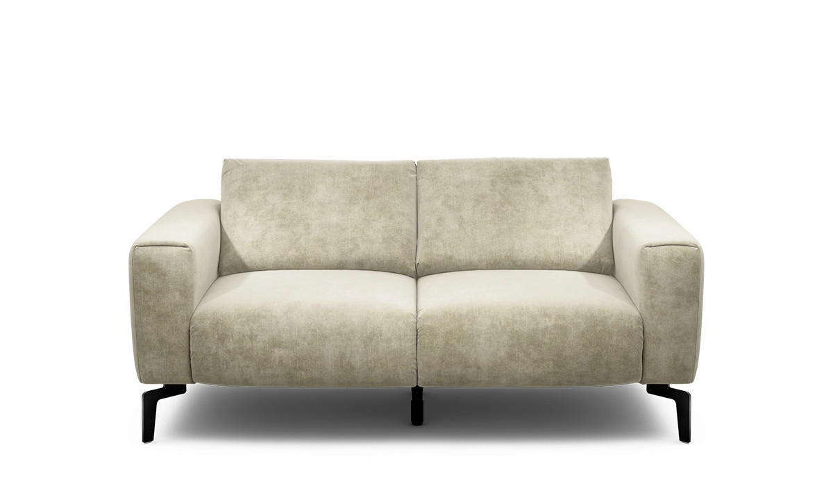 2-SITZER-SOFA Samt Naturfarben  - Schwarz/Naturfarben, Design, Textil/Metall (180/86/86-94cm) - SENSOO