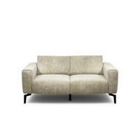 2-SITZER-SOFA Samt Naturfarben  - Schwarz/Naturfarben, Design, Textil/Metall (180/86/86-94cm) - SENSOO