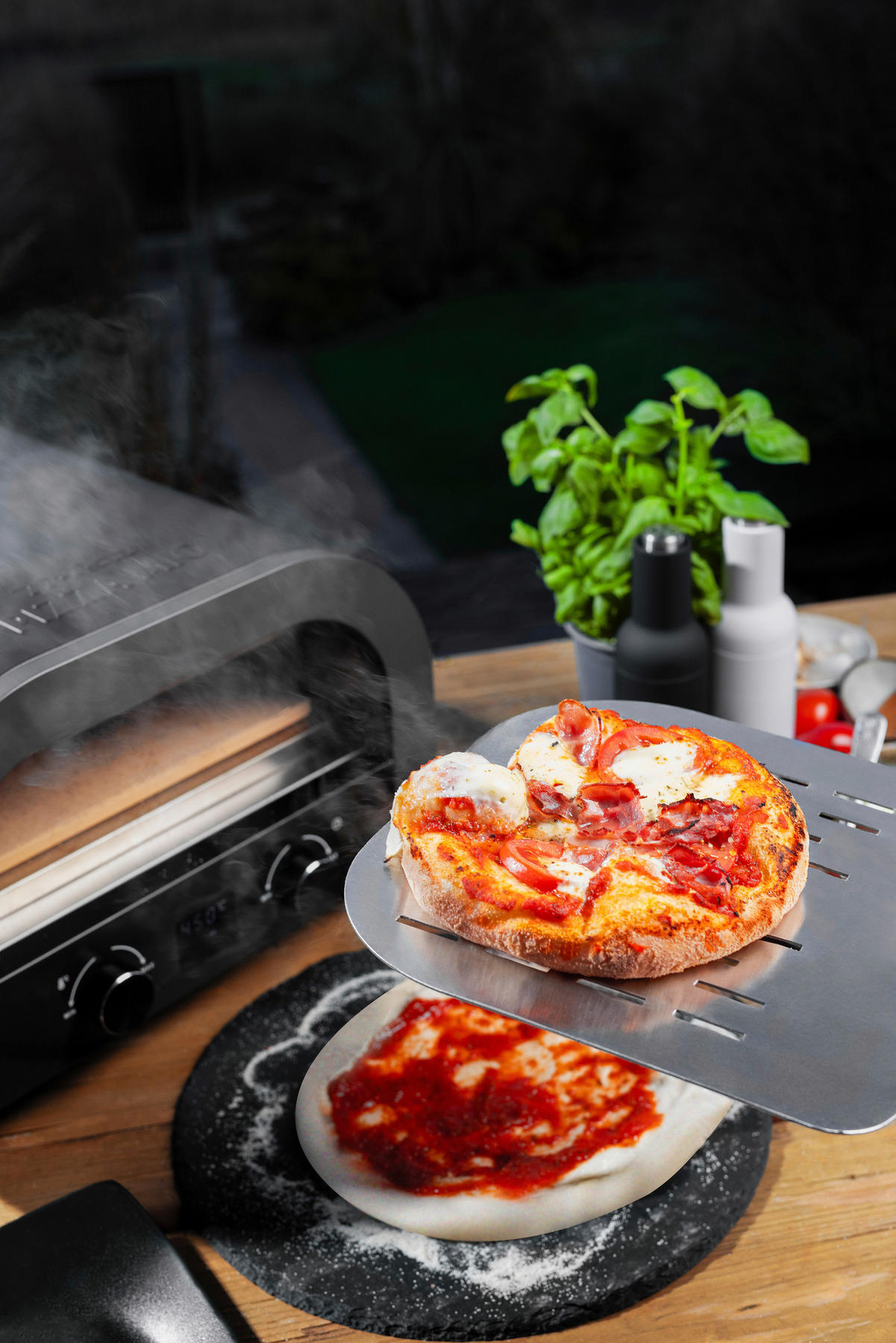 PIZZAOFEN - Anthrazit, Basics, Metall (45/28/42,5cm) - Trisa Electronics