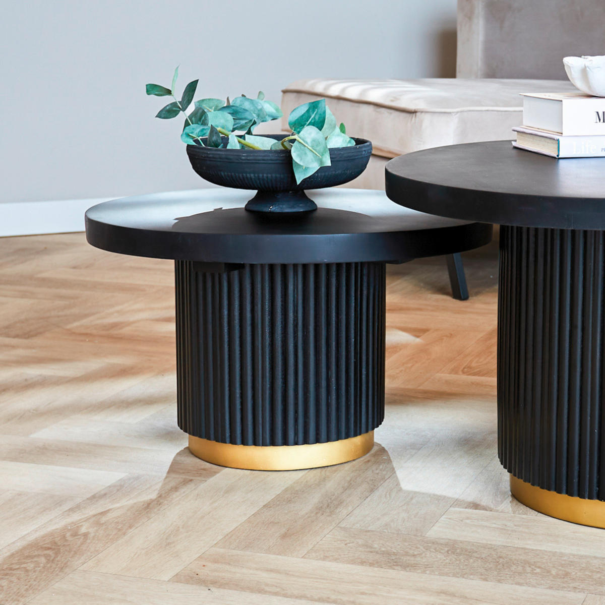 COUCHTISCH in Holz 60/60/36 cm  - Goldfarben/Schwarz, MODERN, Holz (60/60/36cm) - MID.YOU