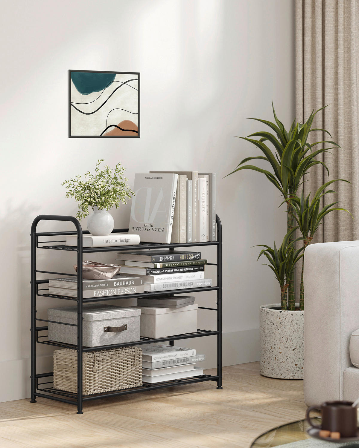 SCHUHREGAL Schwarz  - Schwarz, Trend, Kunststoff/Metall (68,5/65/27,5cm) - Boxxx