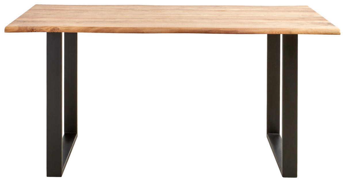 ESSTISCH in Holz, Metall 140/80/76 cm   - Schwarz/Akaziefarben, Basics, Holz/Metall (140/80/76cm) - MID.YOU