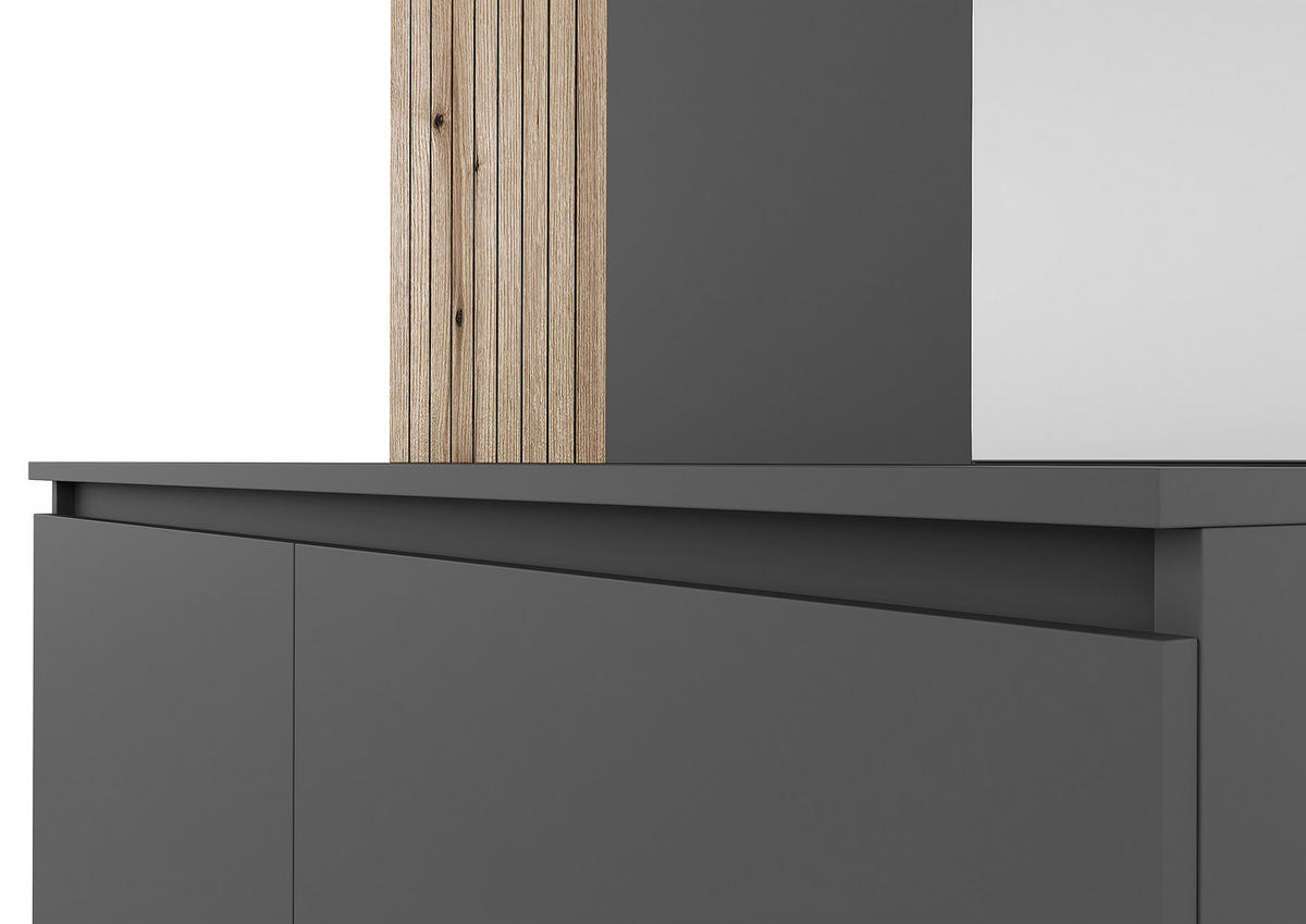 ŠATNA, 120/200/36,6 cm - barvy dubu/antracitová, Konvenční, kompozitní dřevo (120/200/36,6cm) - Carryhome