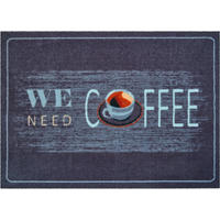 FUßMATTE 60/85 cm Coffee  - Hellbraun/Dunkelgrau, Design, Kunststoff/Textil (60/85cm) - Grund