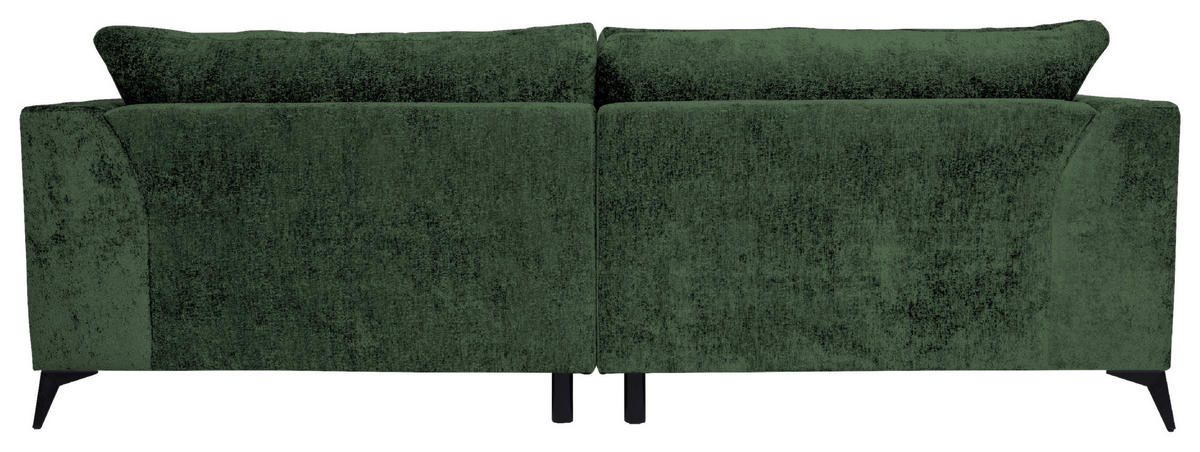 BIGSOFA  in Chenille Dunkelgrün  - Dunkelgrün/Beige, Design, Textil/Metall (250/90/120cm) - home24