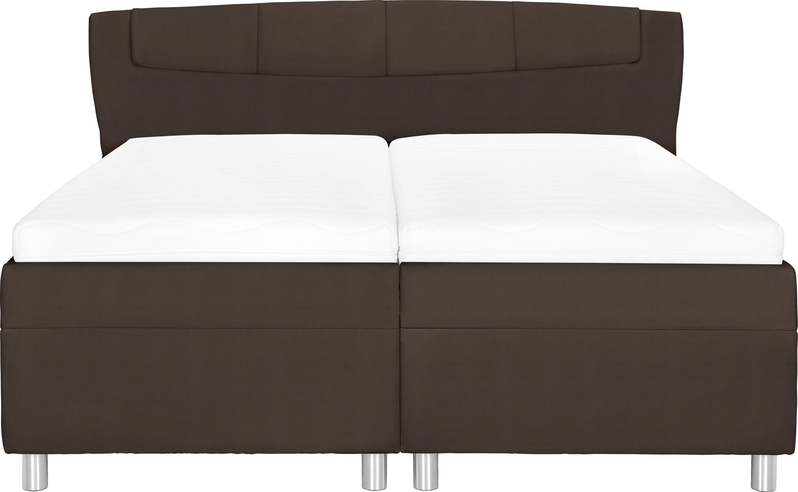 POLSTERBETT Matratze, gepolstertes Kopfteil, Lattenrost, Bettkasten, motorische Verstellbarkeit 200/200 cm  in Dunkelbraun  - Dunkelbraun/Silberfarben, KONVENTIONELL, Holz/Textil (200/200cm) - Esposa