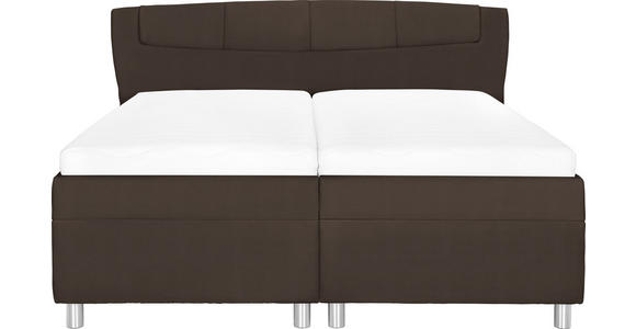 POLSTERBETT 180/200 cm in Dunkelbraun - Chromfarben/Dunkelbraun, KONVENTIONELL, Holz/Textil (180/200cm) - Esposa