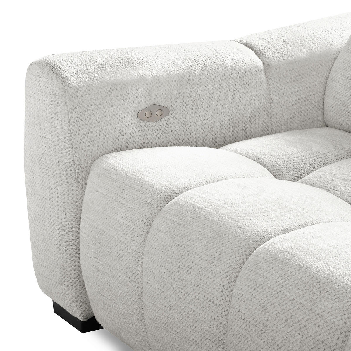 ECKSOFA AVEIRO Silberfarben Webstoff Bettkasten, Kopfteilverstellung, Sitzvorzug  - Silberfarben/Schwarz, Design, Kunststoff/Textil (274/177cm) - Livetastic