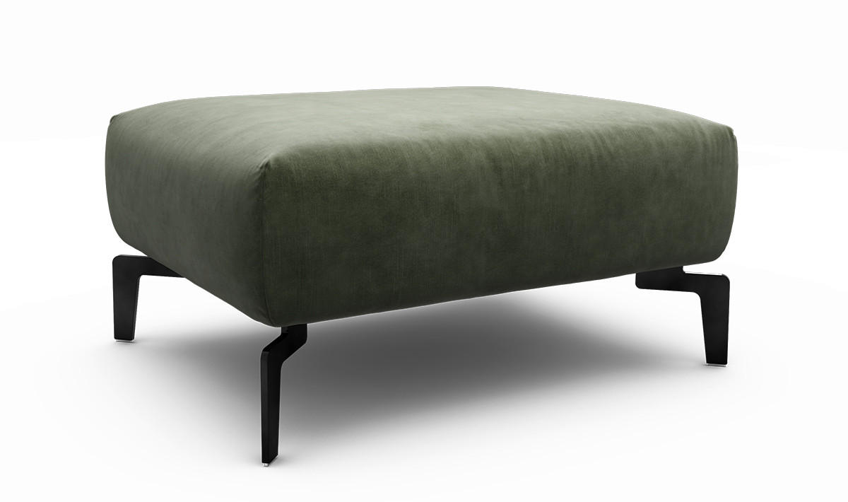 HOCKER Samt Waldgrün  - Waldgrün/Schwarz, Design, Textil/Metall (90/70/46cm) - SENSOO