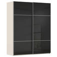 SCHWEBETÜRENSCHRANK 162/223/68 cm 2-türig Schwarz, Champagner  - Champagner/Alufarben, KONVENTIONELL, Glas/Holzwerkstoff (162/223/68cm) - Novel