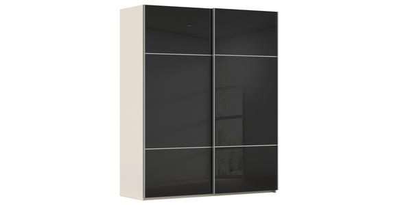 SCHWEBETÜRENSCHRANK 162/223/68 cm 2-türig Schwarz, Champagner - Champagner/Alufarben, KONVENTIONELL, Glas/Holzwerkstoff (162/223/68cm) - Novel