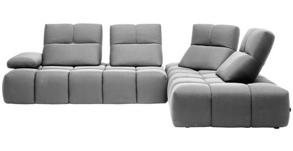ECKSOFA in Struktur Grauweiß 313/233 cm - Grauweiß/Schwarz, Design, Kunststoff/Textil (313/233cm) - Emilio Belluti