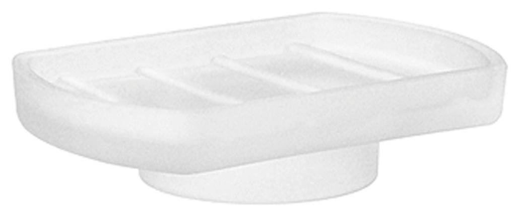 MISKA NA MYDLO biela - biela, Basics, sklo (12/2,5/8cm)