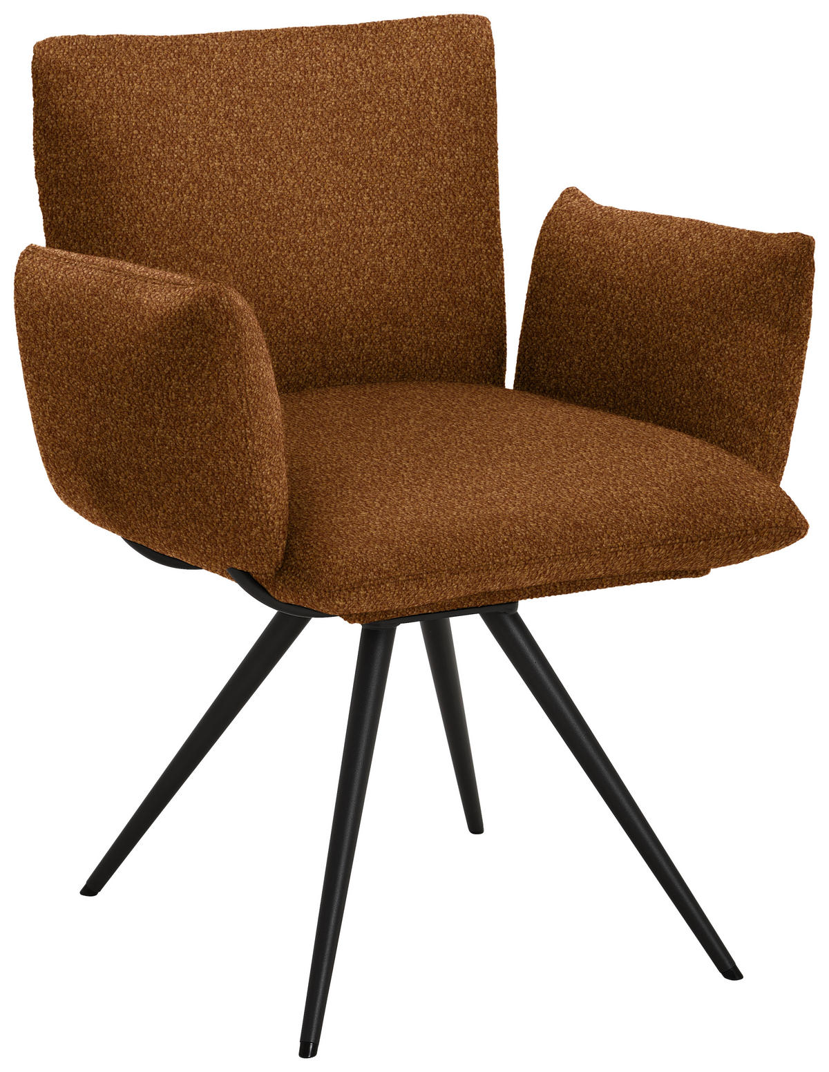 ARMLEHNSTUHL Stahl Struktur  - Cognac/Anthrazit, Natur, Textil/Metall (72/90/65cm) - Venjakob