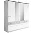KLEIDERSCHRANK 4-türig Eichefarben, Weiß - Eichefarben/Silberfarben, Design, Holzwerkstoff/Kunststoff (181/199/56cm) - Carryhome KLEIDERSCHRANK 4-türig Eichefarben, Weiß - Eichefarben/Silberfarben, Design, Holzwerkstoff/Kunststoff (181/199/56cm) - Carryhome