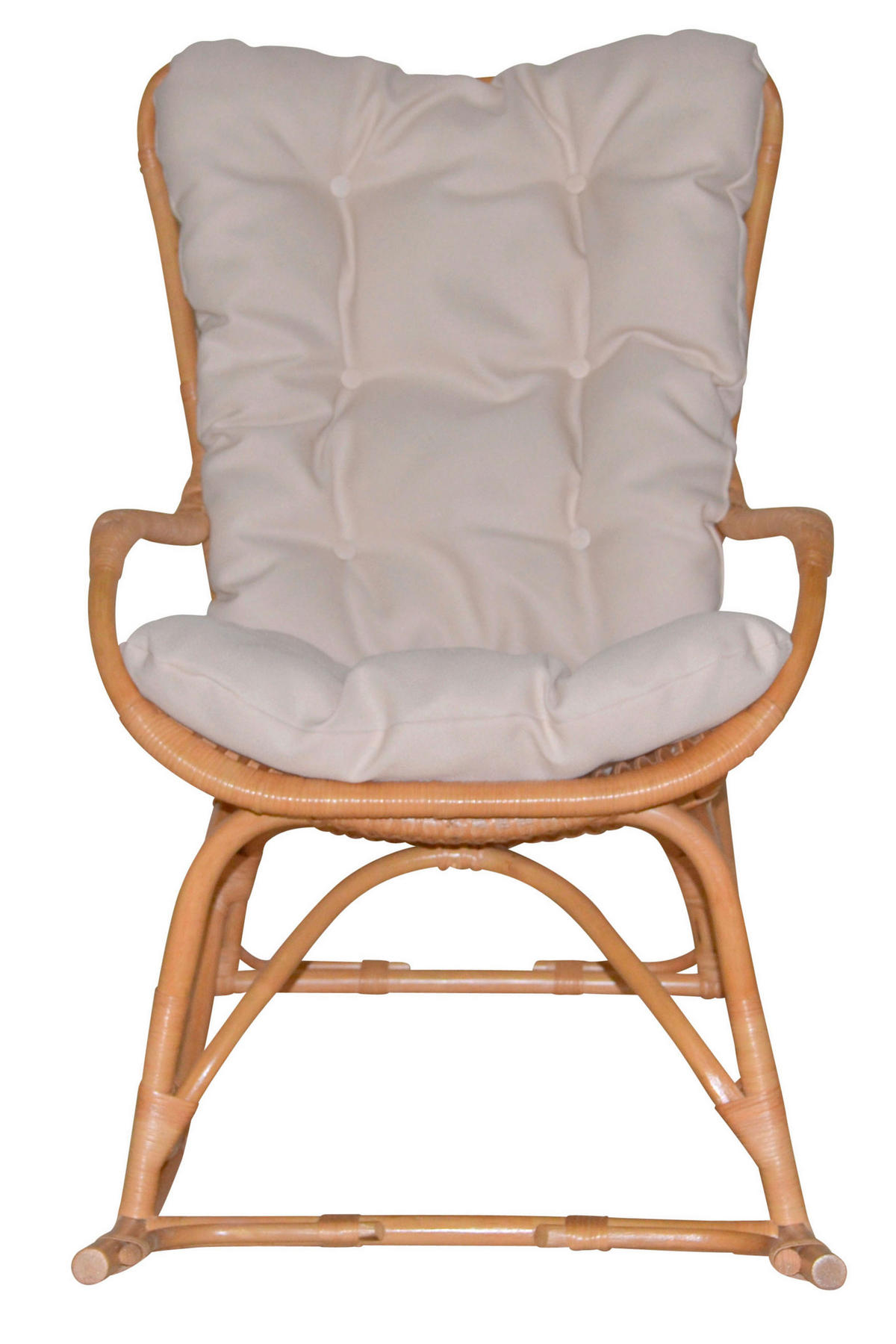 SCHAUKELSTUHL in Honig  - Creme/Honig, Natur, Holz/Textil (65/96/122cm) - MID.YOU