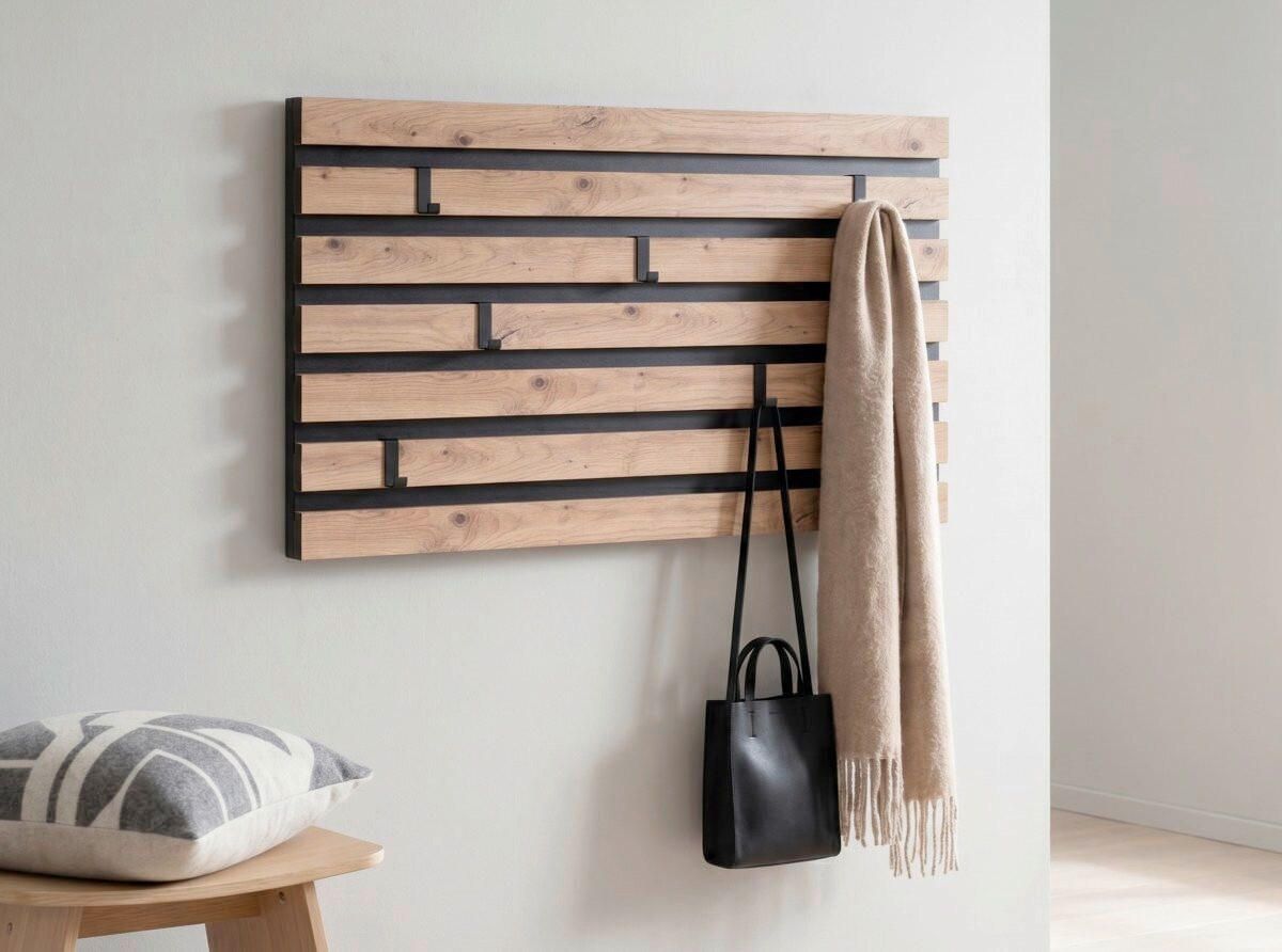 WANDGARDEROBE  in Braun, Schwarz  - Schwarz/Braun, Design, Holzwerkstoff (80/40/4cm) - Xora